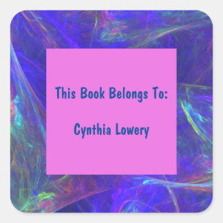 Cosmic Look Abstract Swirls of Color Pink Square Sticker