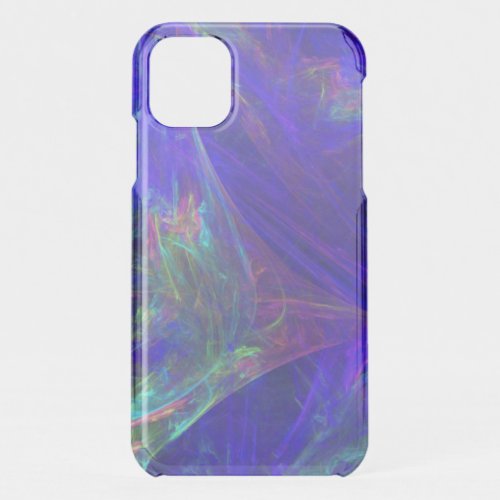 Cosmic Look Swirls of Pinks Greens on Vibrant Blue iPhone 11 Case