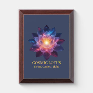 Cosmic Lotus Flower   Galaxy Bloom Energy Award Plaque