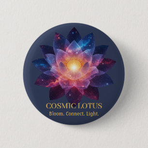 Cosmic Lotus Flower Galaxy Bloom Energy Button