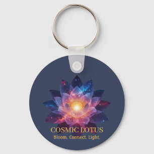 Cosmic Lotus Flower   Galaxy Bloom Energy Keychain