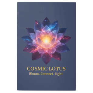 Cosmic Lotus Flower   Galaxy Bloom Energy Metal Print