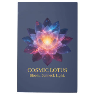 Cosmic Lotus Flower | Galaxy Bloom Energy Metal Print