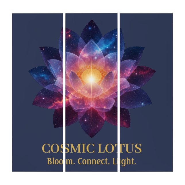 Cosmic Lotus Flower | Galaxy Bloom Energy Triptych (Front)