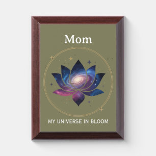 Cosmic Lotus Flower Mom Bloom Award Plaque