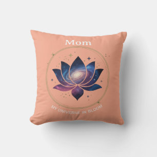 Cosmic Lotus Flower Mom Bloom Throw Pillow