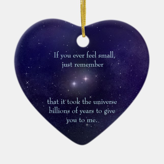 Cosmic Love 2 Stars in Vast Universe Custom Ceramic Ornament (Front)