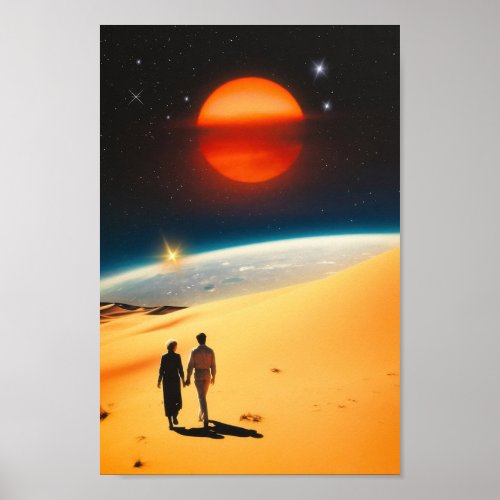 Cosmic Love Ai generated art Poster