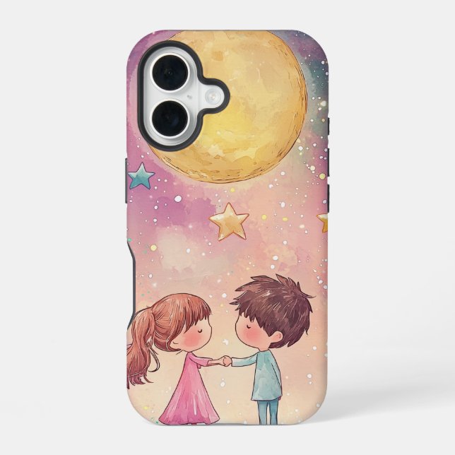 Cosmic Love: Anime Starry Night Phone Case (Back)