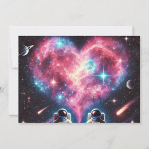 Cosmic Love Astronaut Invitation Card