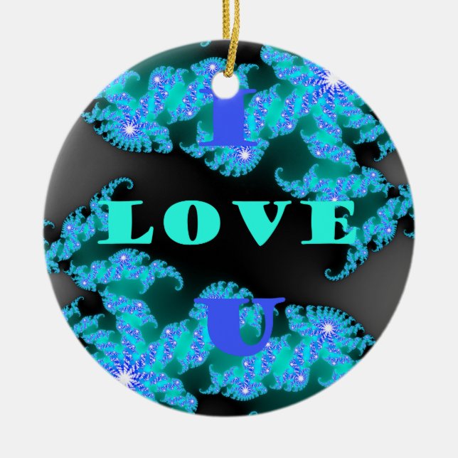Cosmic Love Elements Art Print Ceramic Ornament (Front)