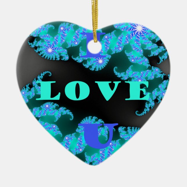 Cosmic Love Elements Art Print Ceramic Ornament (Front)