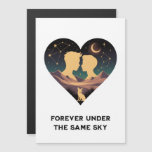 Cosmic Love Story Heart with Lovers and Fox Art
