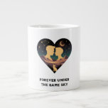 Cosmic Love Story Heart with Lovers and Fox Art Giant Coffee Mug