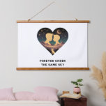 Cosmic Love Story Heart with Lovers and Fox Art Hanging Tapestry