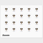 Cosmic Love Story Heart with Lovers and Fox Art Heart Sticker