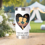Cosmic Love Story Heart with Lovers and Fox Art Insulated Tumbler