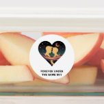 Cosmic Love Story Heart with Lovers and Fox Art Labels