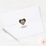 Cosmic Love Story Heart with Lovers and Fox Art Square Sticker