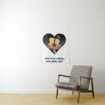 Cosmic Love Story Heart with Lovers and Fox Art Tapestry