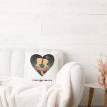 Cosmic Love Story Heart with Lovers and Fox Art Throw Pillow