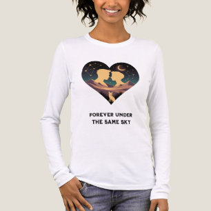 Cosmic Love Story Heart with Lovers and Fox Art Tri-Blend Shirt