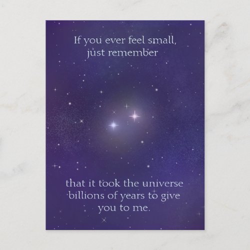 Cosmic Love Two Stars Together in the Universe Postcard