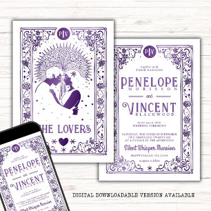 Cosmic Lovers Tarot Wedding Invitation