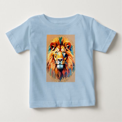 Cosmic Majesty Geometric Lion Tee Baby T_Shirt