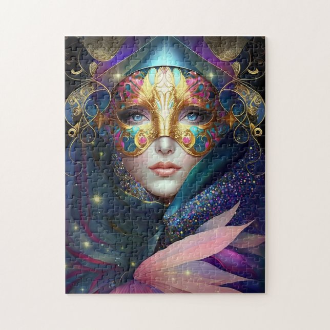 Cosmic Masked Goddess Queen Fantasy Art Jigsaw Puz Puzzle (Vertical)