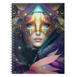 Cosmic Masked Goddess Queen Fantasy Art Notebook