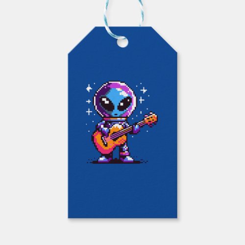 Cosmic Melody 8_Bit Alien with Guitar Gift Tags