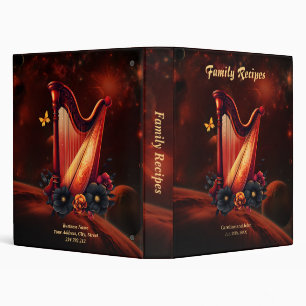 Cosmic melody, the magic of the harp.  3 ring binder