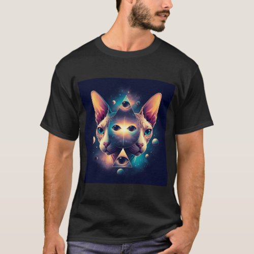 Cosmic Mens Hairless Sphynx Cats Cosmos Mens T_Shirt