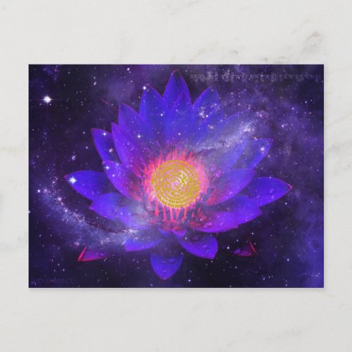 Cosmic Midnight Water Lily Postcard