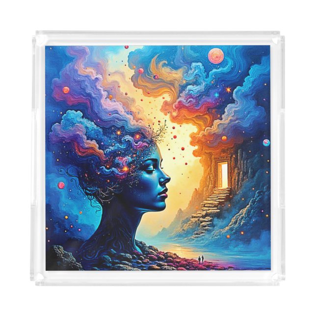 Cosmic Mindscape Art Acrylic Tray (Front)