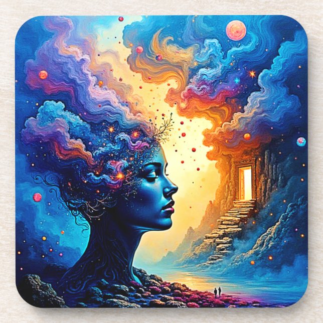 Cosmic Mindscape Art Beverage Coaster (Front)