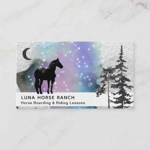  Cosmic Moon Horse Ranch Stars Rainbow Shaman Business Card