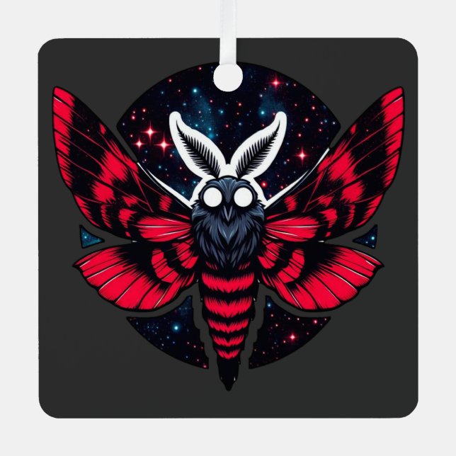 Cosmic Moth - Art Folklore Mothman Metal Ornament (Front)