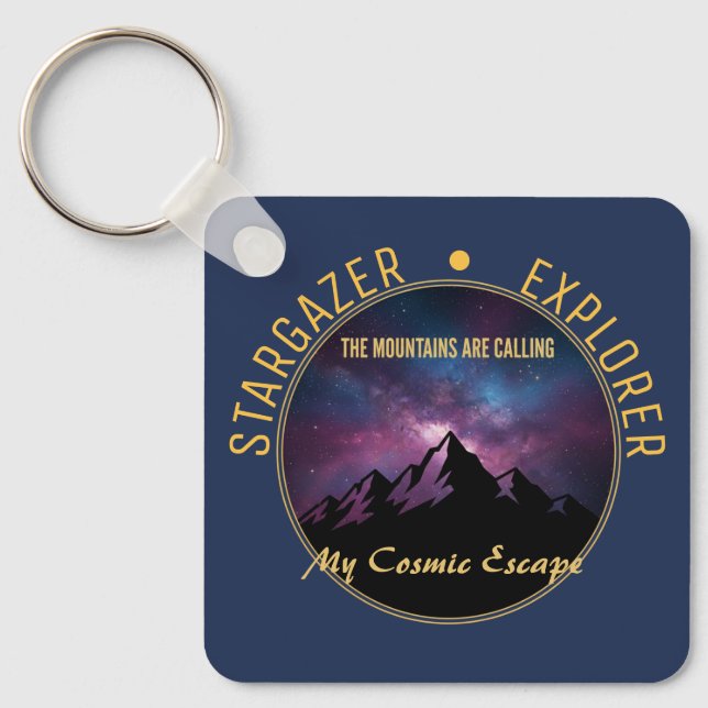 Cosmic Mountain Calling Keychain (Front)