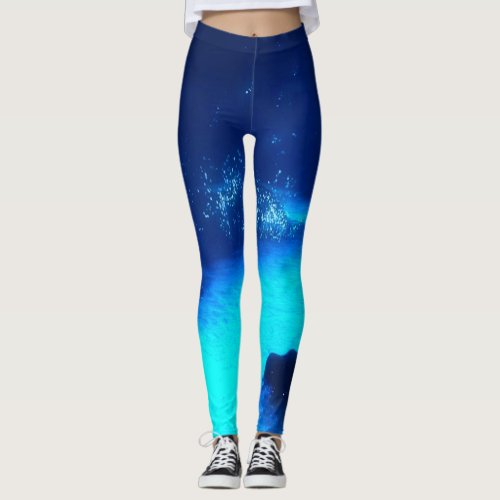 Cosmic Music Black Light Rave Leggings