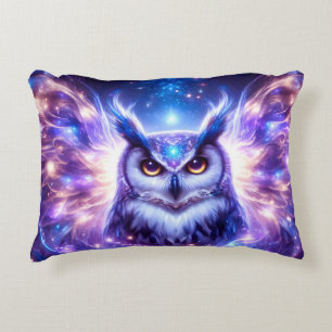 Cosmic Mystical Wisdom Celestial Spiritual Owl Accent Pillow
