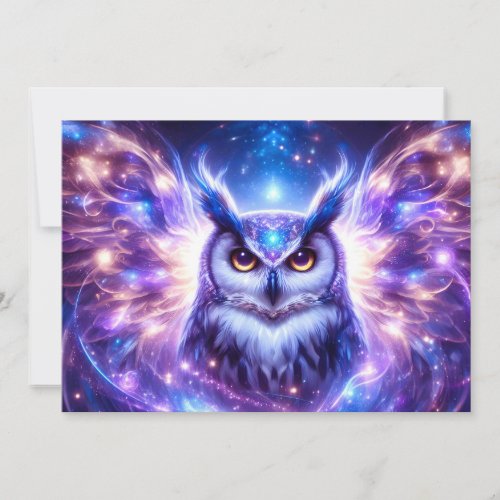 Cosmic Mystical Wisdom Celestial Spiritual Owl  Announcement