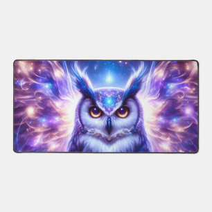 Cosmic Mystical Wisdom Celestial Spiritual Owl Desk Mat