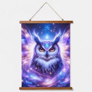 Cosmic Mystical Wisdom Celestial Spiritual Owl Hanging Tapestry
