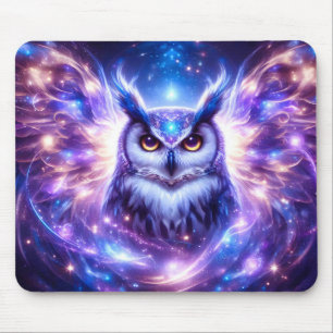 Cosmic Mystical Wisdom Celestial Spiritual Owl Mouse Pad