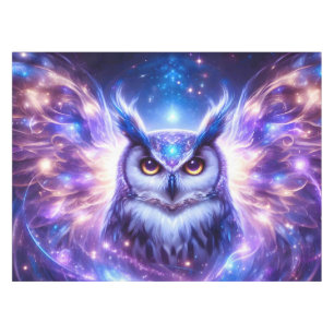 Cosmic Mystical Wisdom Celestial Spiritual Owl Tablecloth