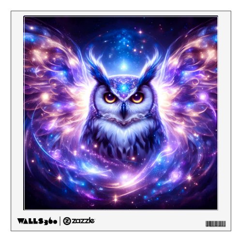 Cosmic Mystical Wisdom Celestial Spiritual Owl  Wall Decal