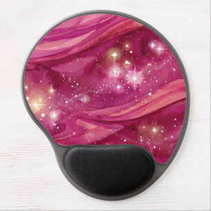 Cosmic Nebula Abstract Art - Pink Galaxy Gel Mouse Pad
