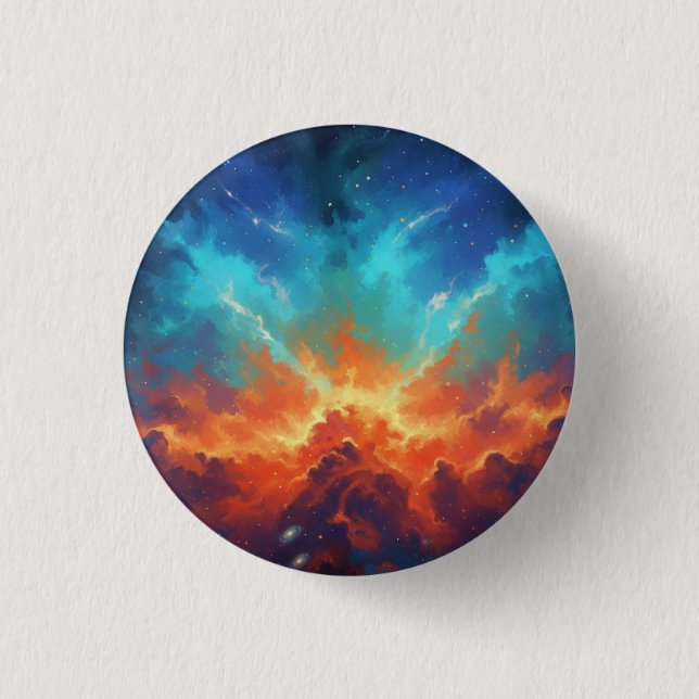 Cosmic Nebula Abstract Galaxy Space Art Button (Front)